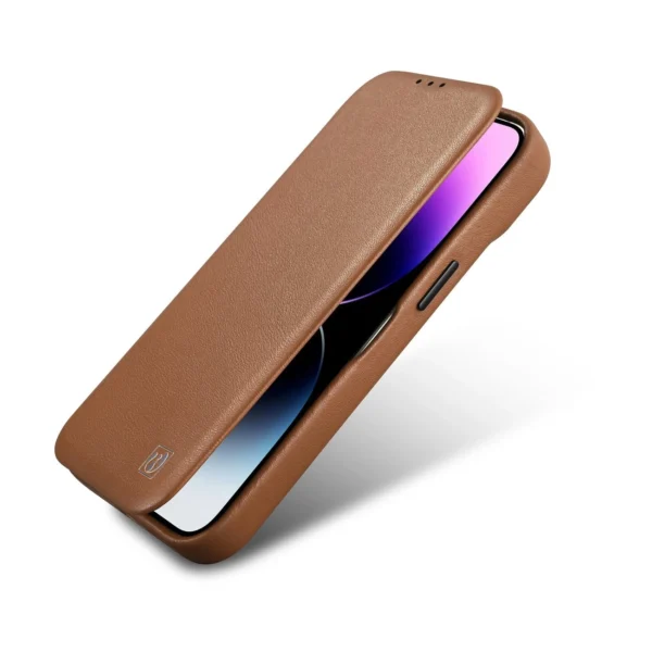 iCarer CE Premium Leather Folio Case iPhone 14 Plus Magnetic Flip Leather Folio Case MagSafe Brown (WMI14220715-BN)eng
