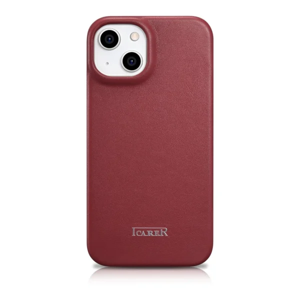iCarer CE Premium Leather Folio Case iPhone 14 Plus Magnetic Flip Leather Folio Case MagSafe Red (WMI14220715-RD)eng