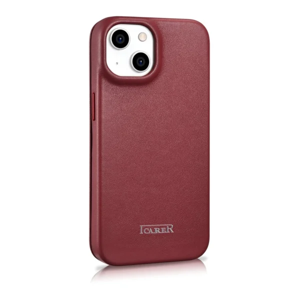 iCarer CE Premium Leather Folio Case iPhone 14 Plus Magnetic Flip Leather Folio Case MagSafe Red (WMI14220715-RD)eng