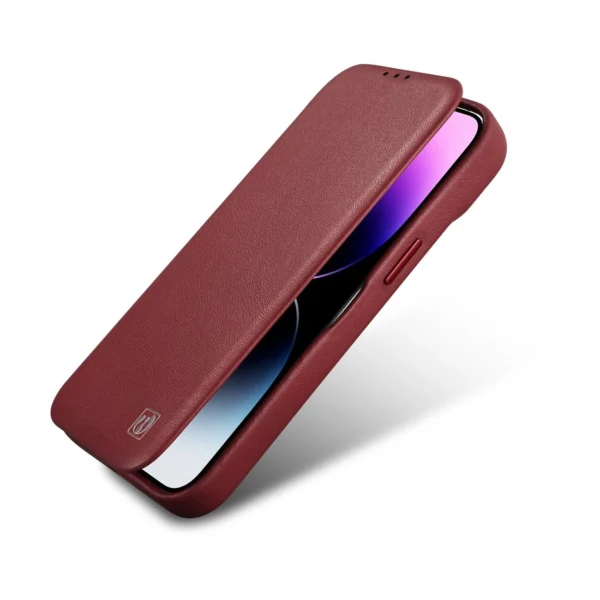 iCarer CE Premium Leather Folio Case iPhone 14 Plus Magnetic Flip Leather Folio Case MagSafe Red (WMI14220715-RD)eng