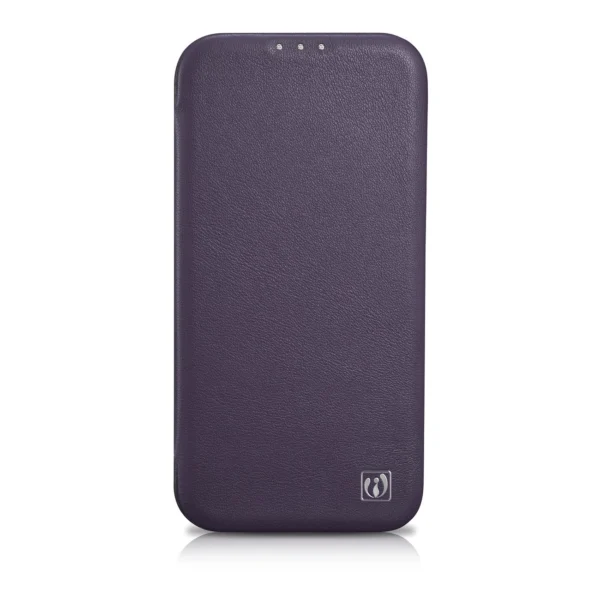 iCarer CE Premium Leather Folio Case iPhone 14 Plus Magnetic Flip Leather Folio Case MagSafe Dark Purple (WMI14220715-DP)eng