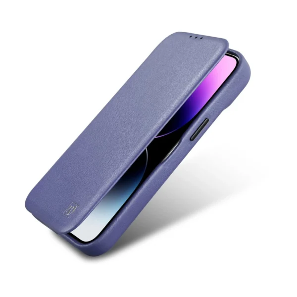 iCarer CE Premium Leather Folio Case iPhone 14 Plus Magnetic Flip Leather Folio Case MagSafe Light Purple (WMI14220715-LP)eng