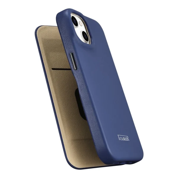 iCarer CE Premium Leather Folio Case iPhone 14 Plus Magnetic Flip Leather Folio Case MagSafe Blue (WMI14220715-BU)eng