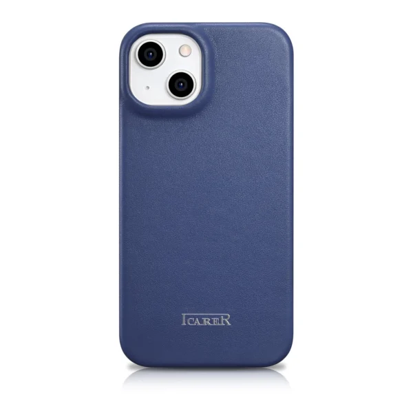 iCarer CE Premium Leather Folio Case iPhone 14 Plus Magnetic Flip Leather Folio Case MagSafe Blue (WMI14220715-BU)eng