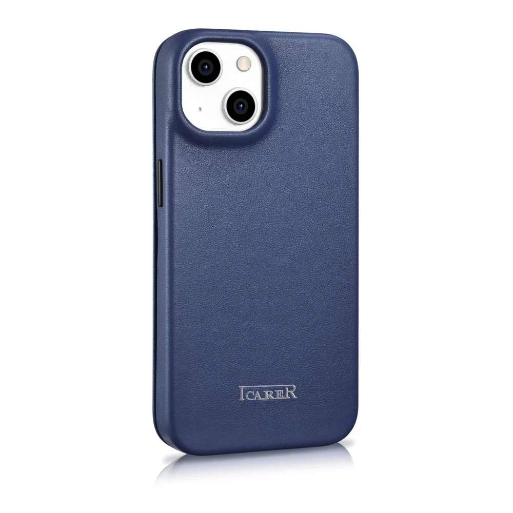 iCarer CE Premium Leather Folio Case iPhone 14 Plus Magnetic Flip Leather Folio Case MagSafe Blue (WMI14220715-BU)eng