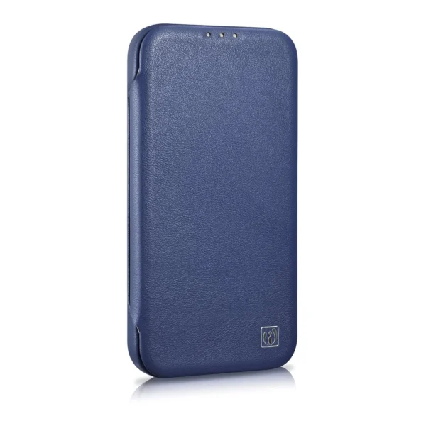 iCarer CE Premium Leather Folio Case iPhone 14 Plus Magnetic Flip Leather Folio Case MagSafe Blue (WMI14220715-BU)eng