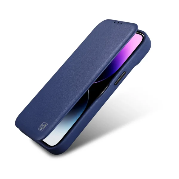 iCarer CE Premium Leather Folio Case iPhone 14 Plus Magnetic Flip Leather Folio Case MagSafe Blue (WMI14220715-BU)eng