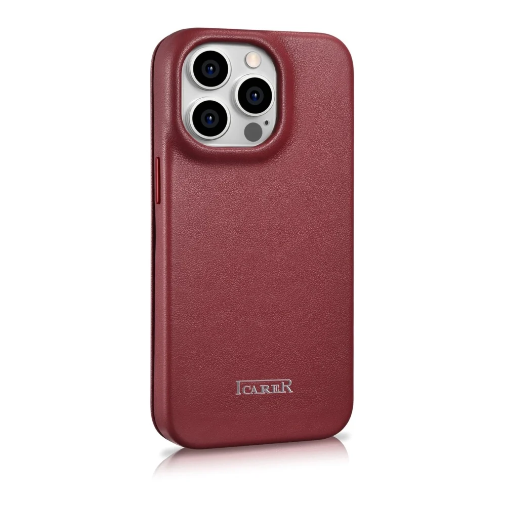 iCarer CE Premium Leather Folio Case iPhone 14 Pro Max Magnetic Flip Cover MagSafe Red (WMI14220716-RD)eng