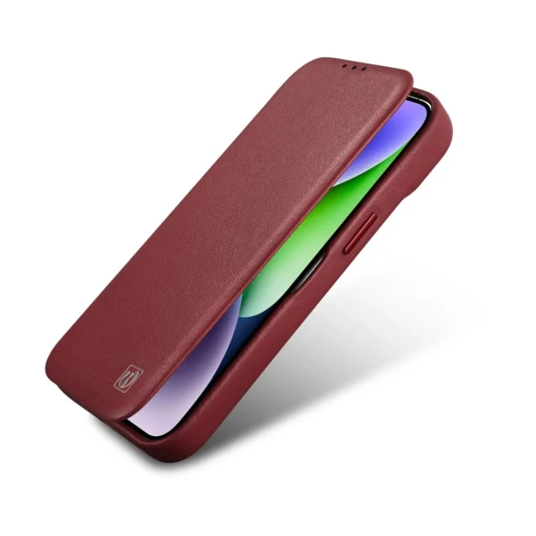 iCarer CE Premium Leather Folio Case iPhone 14 Pro Max Magnetic Flip Cover MagSafe Red (WMI14220716-RD)eng