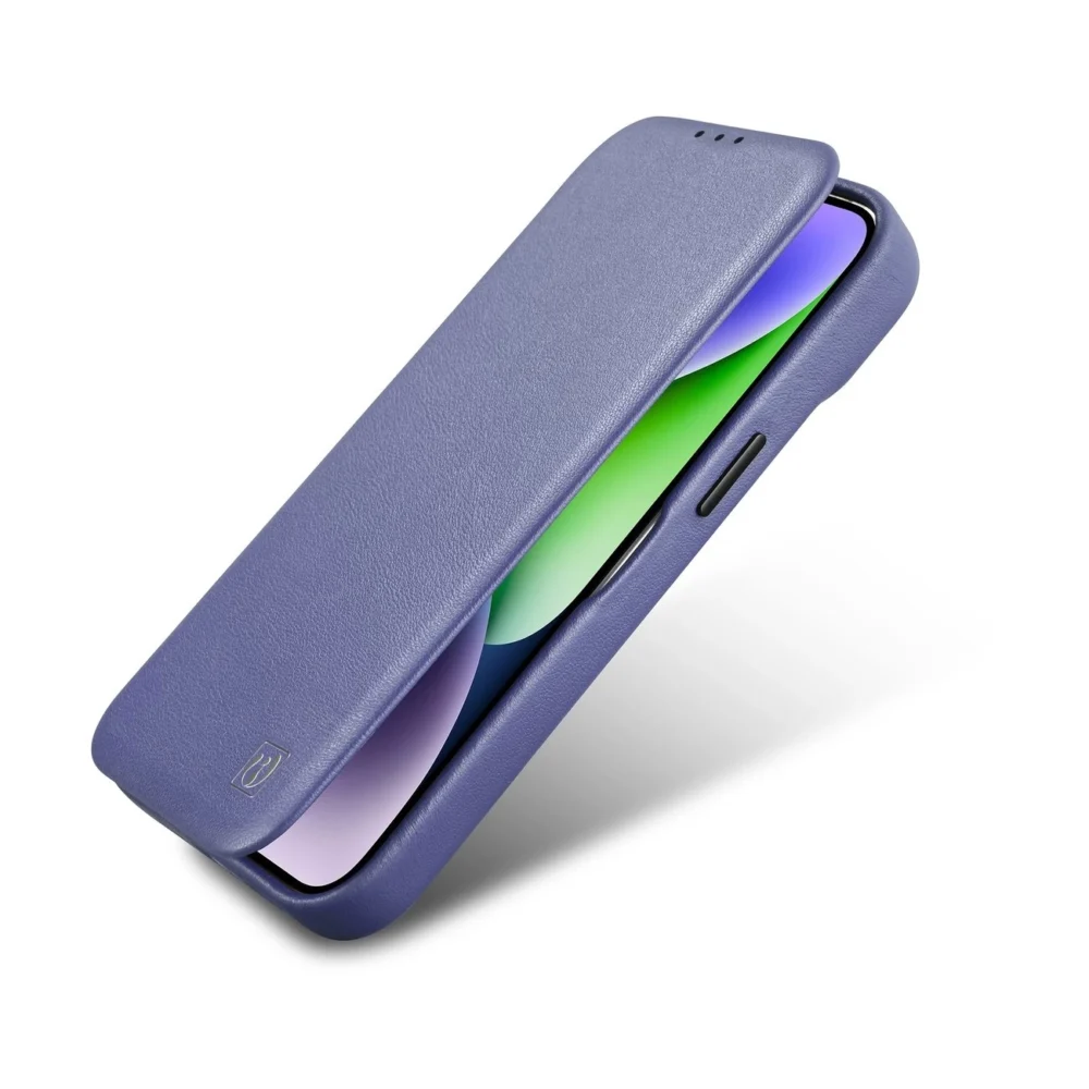 iCarer CE Premium Leather Folio Case iPhone 14 Pro Max Magnetic Flip Leather Folio Case MagSafe Light Purple (WMI14220716-LP)eng
