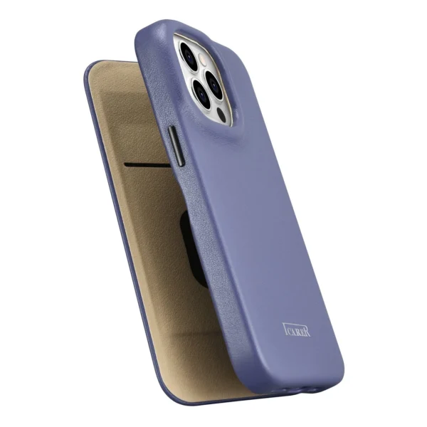 iCarer CE Premium Leather Folio Case iPhone 14 Pro Max Magnetic Flip Leather Folio Case MagSafe Light Purple (WMI14220716-LP)eng