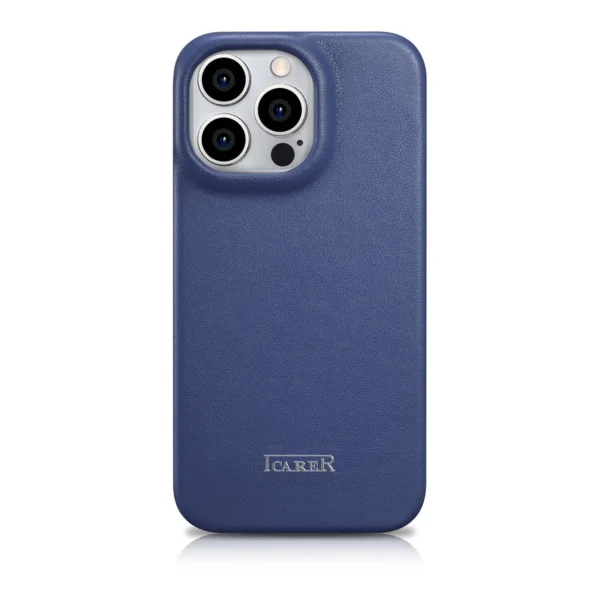 iCarer CE Premium Leather Folio Case iPhone 14 Pro Max Magnetic Flip Leather Folio Case MagSafe Blue (WMI14220716-BU)eng