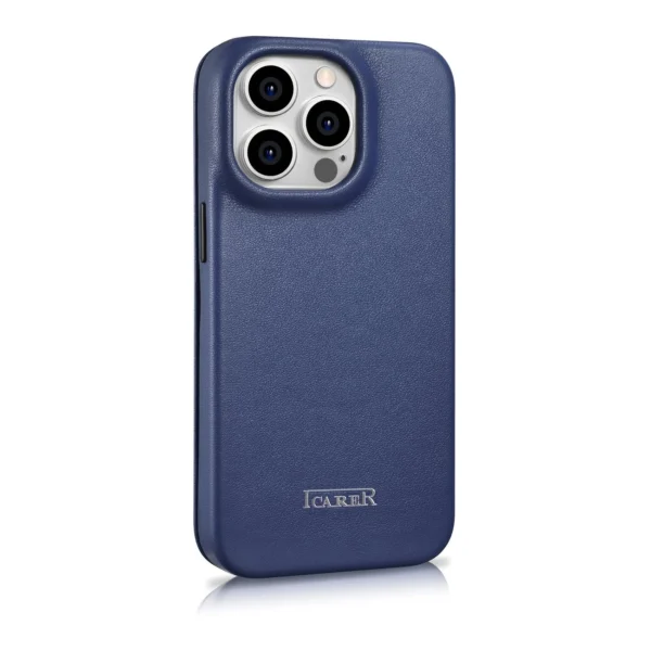 iCarer CE Premium Leather Folio Case iPhone 14 Pro Max Magnetic Flip Leather Folio Case MagSafe Blue (WMI14220716-BU)eng
