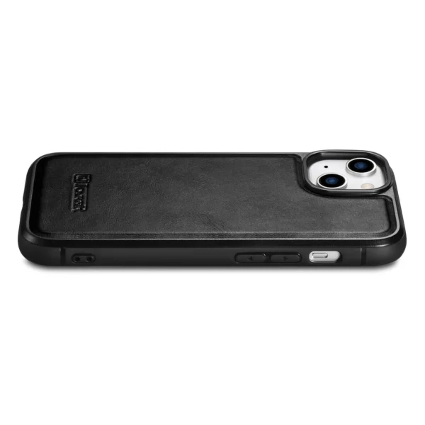 iCarer Leather Oil Wax case covered with natural leather for iPhone 14 Plus black (WMI14220719-BK)eng