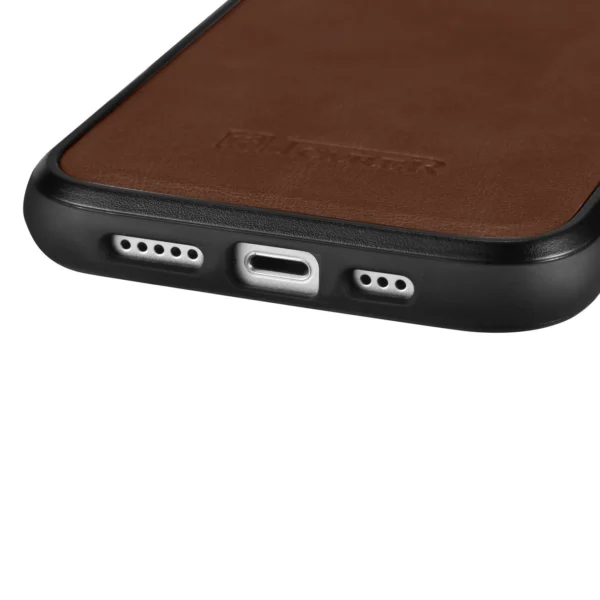 iCarer Leather Oil Wax Genuine Leather Case for iPhone 14 Plus (MagSafe Compatible) Brown (WMI14220719-BN)eng