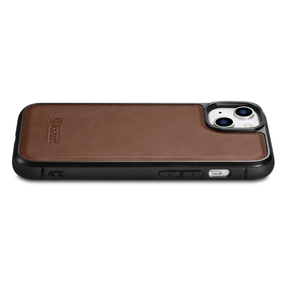 iCarer Leather Oil Wax Genuine Leather Case for iPhone 14 Plus (MagSafe Compatible) Brown (WMI14220719-BN)eng