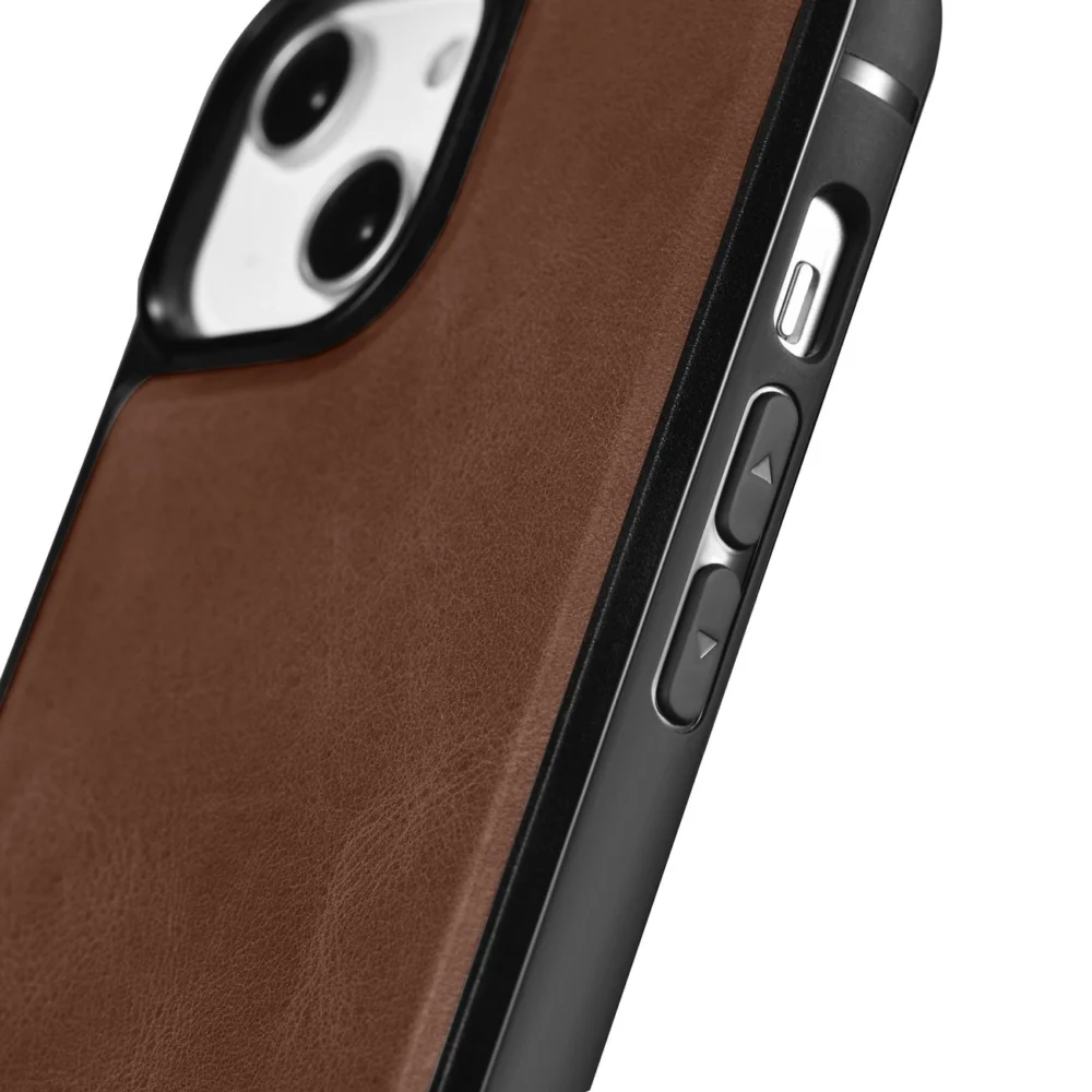 iCarer Leather Oil Wax Genuine Leather Case for iPhone 14 Plus (MagSafe Compatible) Brown (WMI14220719-BN)eng