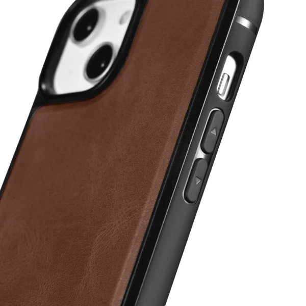 iCarer Leather Oil Wax Genuine Leather Case for iPhone 14 Plus (MagSafe Compatible) Brown (WMI14220719-BN)eng