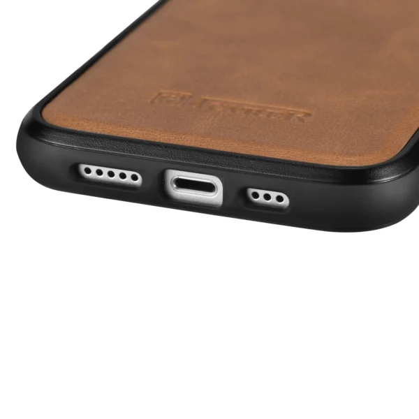 iCarer Leather Oil Wax case covered with natural leather for iPhone 14 Plus brown (WMI14220719-TN)eng