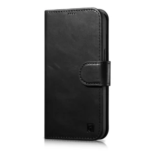 iCarer Oil Wax Wallet Case 2in1 Cover iPhone 14 Pro Leather Flip Cover Anti-RFID black (WMI14220722-BK)eng