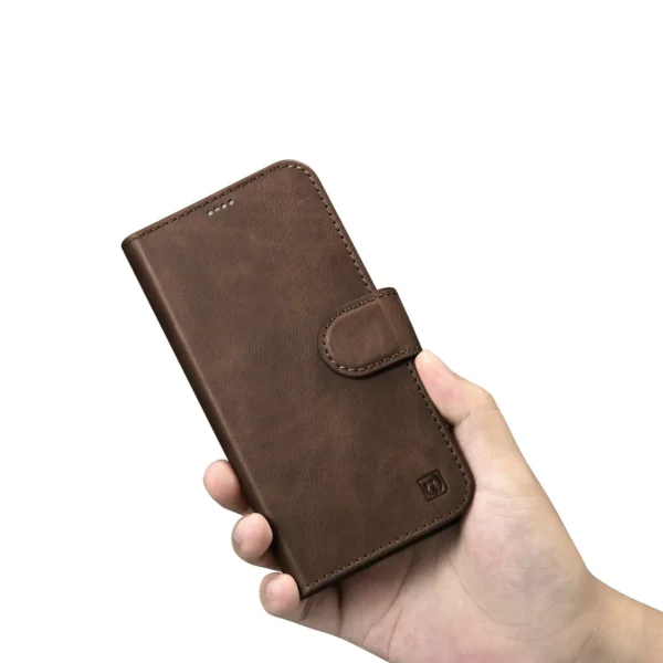 iCarer Oil Wax Wallet Case 2in1 Cover iPhone 14 Pro Anti-RFID Leather Flip Case Brown (WMI14220722-BN)eng