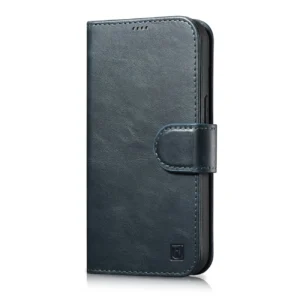 iCarer Oil Wax Wallet Case 2in1 Cover iPhone 14 Pro Anti-RFID Leather Flip Case Blue (WMI14220722-BU)eng