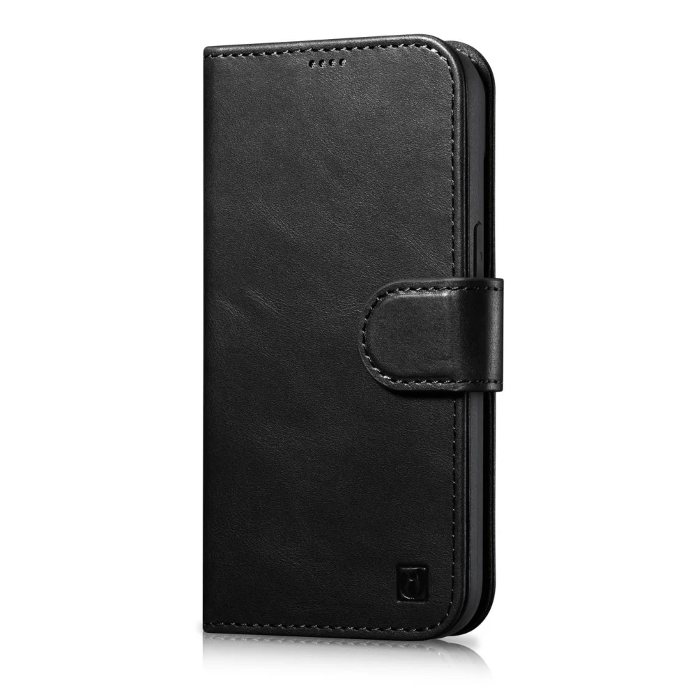 iCarer Oil Wax Wallet Case 2in1 Cover iPhone 14 Plus Anti-RFID Leather Flip Case Black (WMI14220723-BK)eng