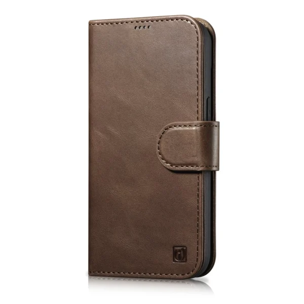 iCarer Oil Wax Wallet Case 2in1 Cover iPhone 14 Plus Anti-RFID Leather Flip Case Brown (WMI14220723-BN)eng