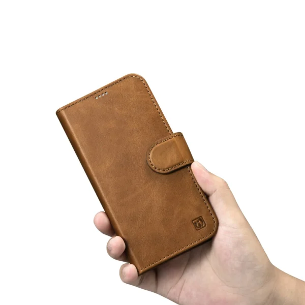 iCarer Oil Wax Wallet Case 2in1 Cover iPhone 14 Plus Anti-RFID Leather Flip Case Brown (WMI14220723-TN)eng