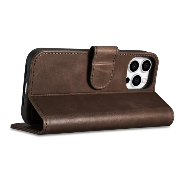 iCarer Oil Wax Wallet Case 2in1 Cover iPhone 14 Pro Max Leather Flip Cover Anti-RFID brown (WMI14220724-BN)eng