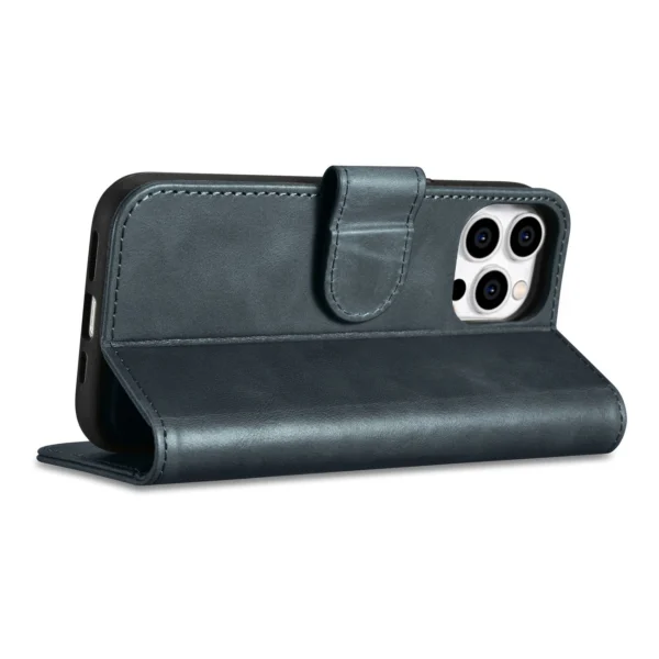 iCarer Oil Wax Wallet Case 2in1 Cover iPhone 14 Pro Max Leather Flip Cover Anti-RFID blue (WMI14220724-BU)eng