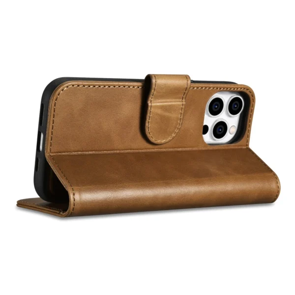 iCarer Oil Wax Wallet Case 2in1 Cover iPhone 14 Pro Max Leather Flip Cover Anti-RFID brown (WMI14220724-TN)eng