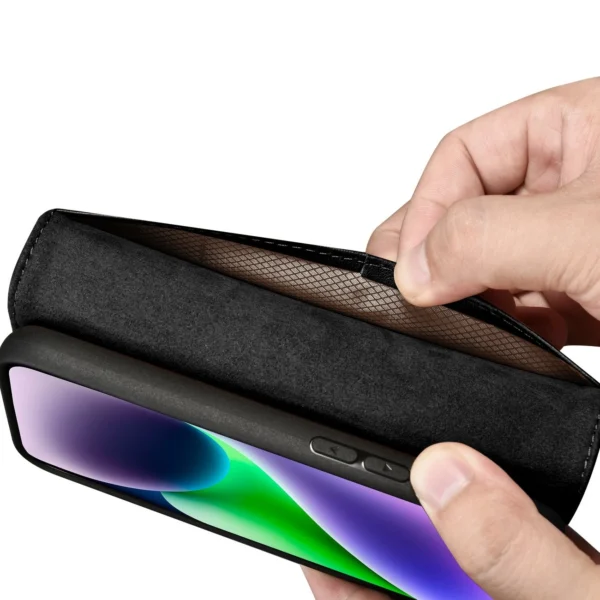 iCarer Wallet Case 2in1 Case iPhone 14 Leather Flip Cover Anti-RFID black (WMI14220725-BK)eng