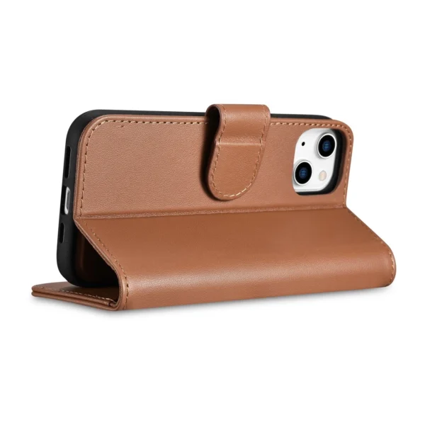 iCarer Wallet Case 2in1 case iPhone 14 leather cover with flap Anti-RFID brown (WMI14220725-BN)eng