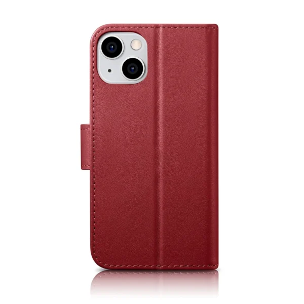 iCarer Wallet Case 2in1 iPhone 14 Leather Flip Case Anti-RFID Red (WMI14220725-RD)eng
