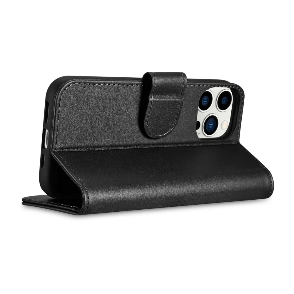 iCarer Wallet Case 2in1 Cover iPhone 14 Pro Leather Flip Cover Anti-RFID black (WMI14220726-BK)eng