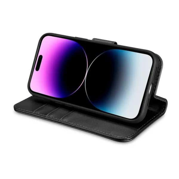 iCarer Wallet Case 2in1 Cover iPhone 14 Pro Leather Flip Cover Anti-RFID black (WMI14220726-BK)eng