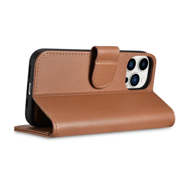 iCarer Wallet Case 2in1 iPhone 14 Pro Leather Flip Case Anti-RFID brown (WMI14220726-BN)eng