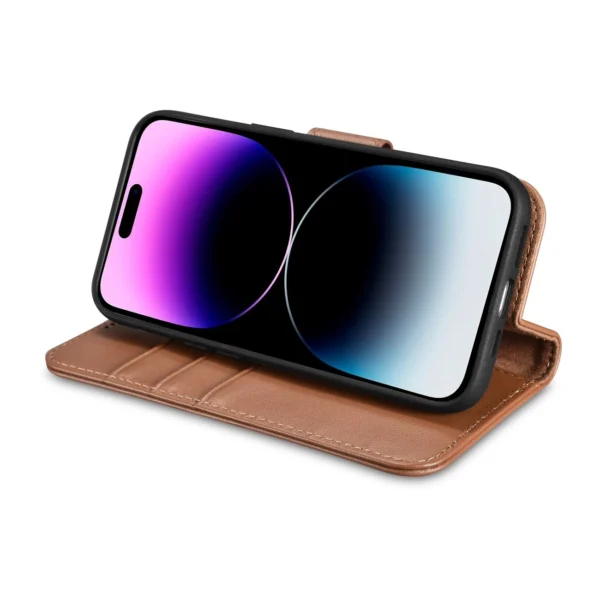 iCarer Wallet Case 2in1 iPhone 14 Pro Leather Flip Case Anti-RFID brown (WMI14220726-BN)eng