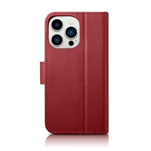 iCarer Wallet Case 2in1 iPhone 14 Pro Leather Flip Case Anti-RFID red (WMI14220726-RD)eng