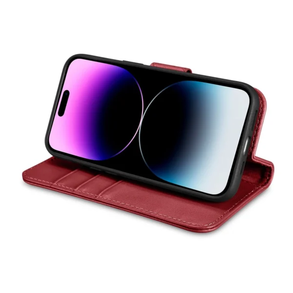 iCarer Wallet Case 2in1 iPhone 14 Pro Leather Flip Case Anti-RFID red (WMI14220726-RD)eng