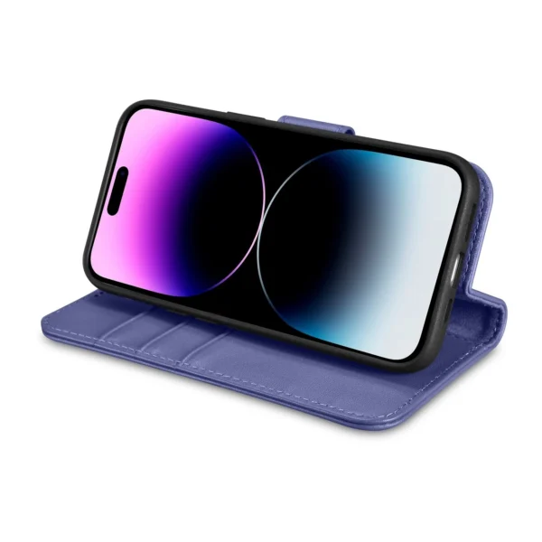iCarer Wallet Case 2in1 Cover iPhone 14 Pro Anti-RFID Leather Flip Case Light Purple (WMI14220726-LP)eng