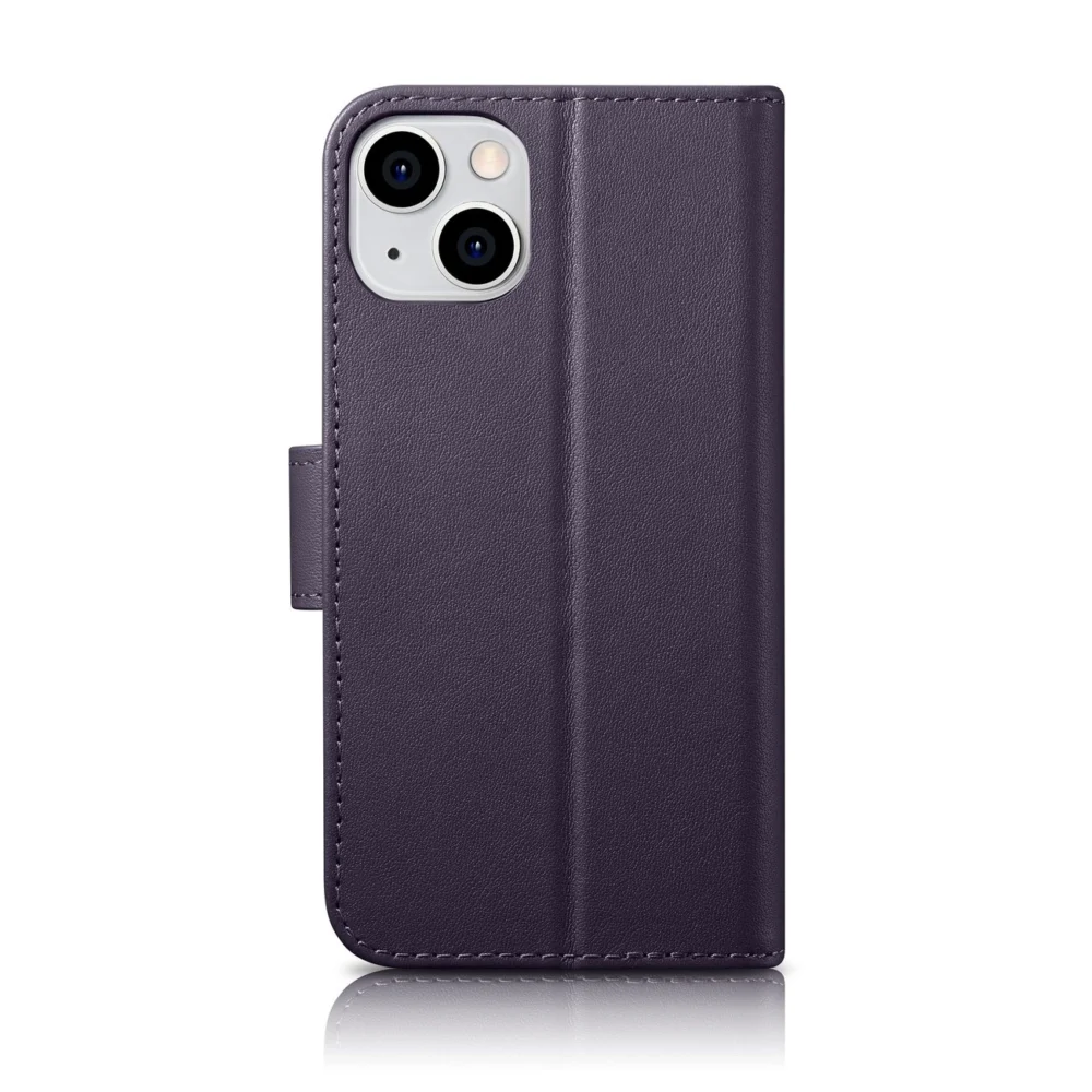 iCarer Wallet Case 2in1 Cover iPhone 14 Plus Anti-RFID Leather Flip Case Dark Purple (WMI14220727-DP)eng