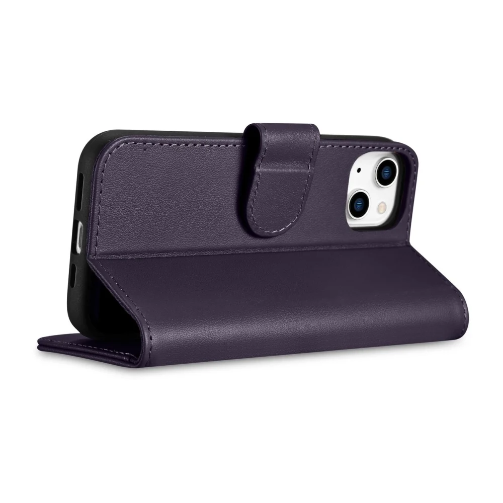 iCarer Wallet Case 2in1 Cover iPhone 14 Plus Anti-RFID Leather Flip Case Dark Purple (WMI14220727-DP)eng