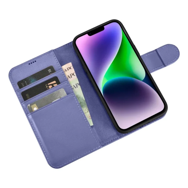 iCarer Wallet Case 2in1 Cover iPhone 14 Plus Anti-RFID Leather Flip Case Light Purple (WMI14220727-LP)eng