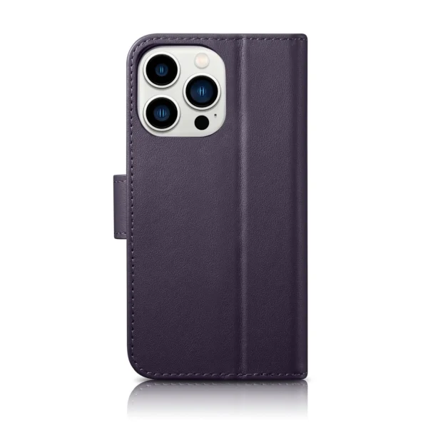 iCarer Wallet Case 2in1 Cover iPhone 14 Pro Max Anti-RFID Leather Flip Case Dark Purple (WMI14220728-DP)eng