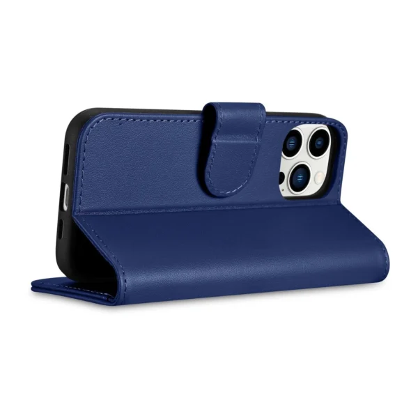iCarer Wallet Case 2in1 Cover iPhone 14 Pro Max Leather Flip Case Anti-RFID Blue (WMI14220728-BU)eng