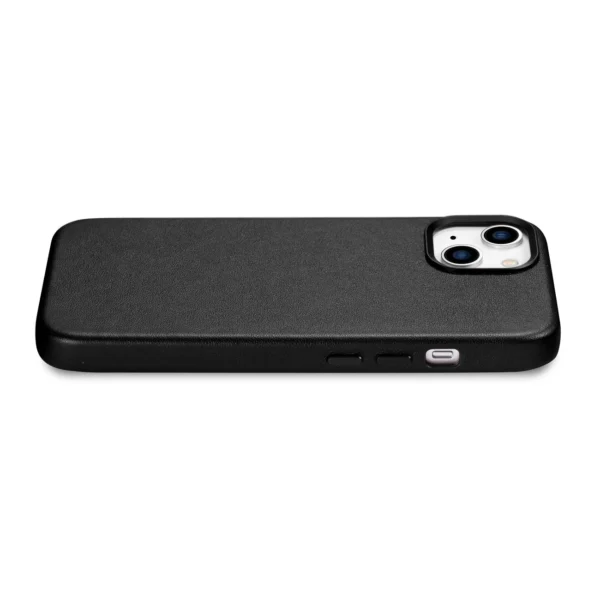 iCarer Case Leather cover for iPhone 14 Plus genuine leather case black (compatible with MagSafe)eng