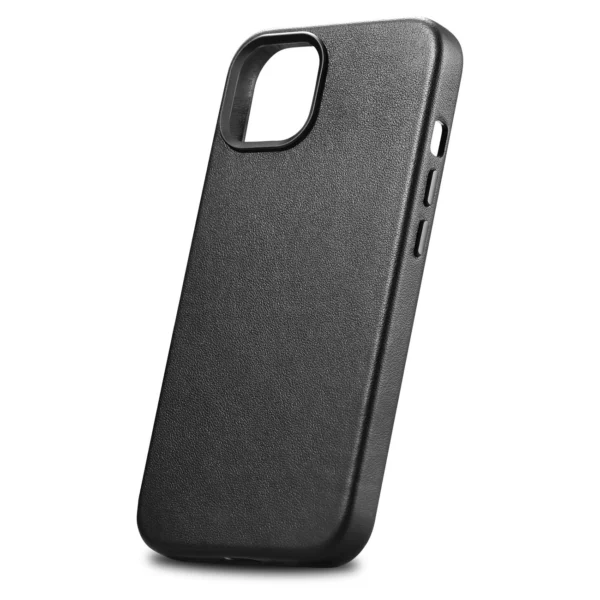 iCarer Case Leather cover for iPhone 14 Plus genuine leather case black (compatible with MagSafe)eng