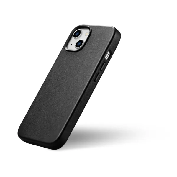 iCarer Case Leather cover for iPhone 14 Plus genuine leather case black (compatible with MagSafe)eng